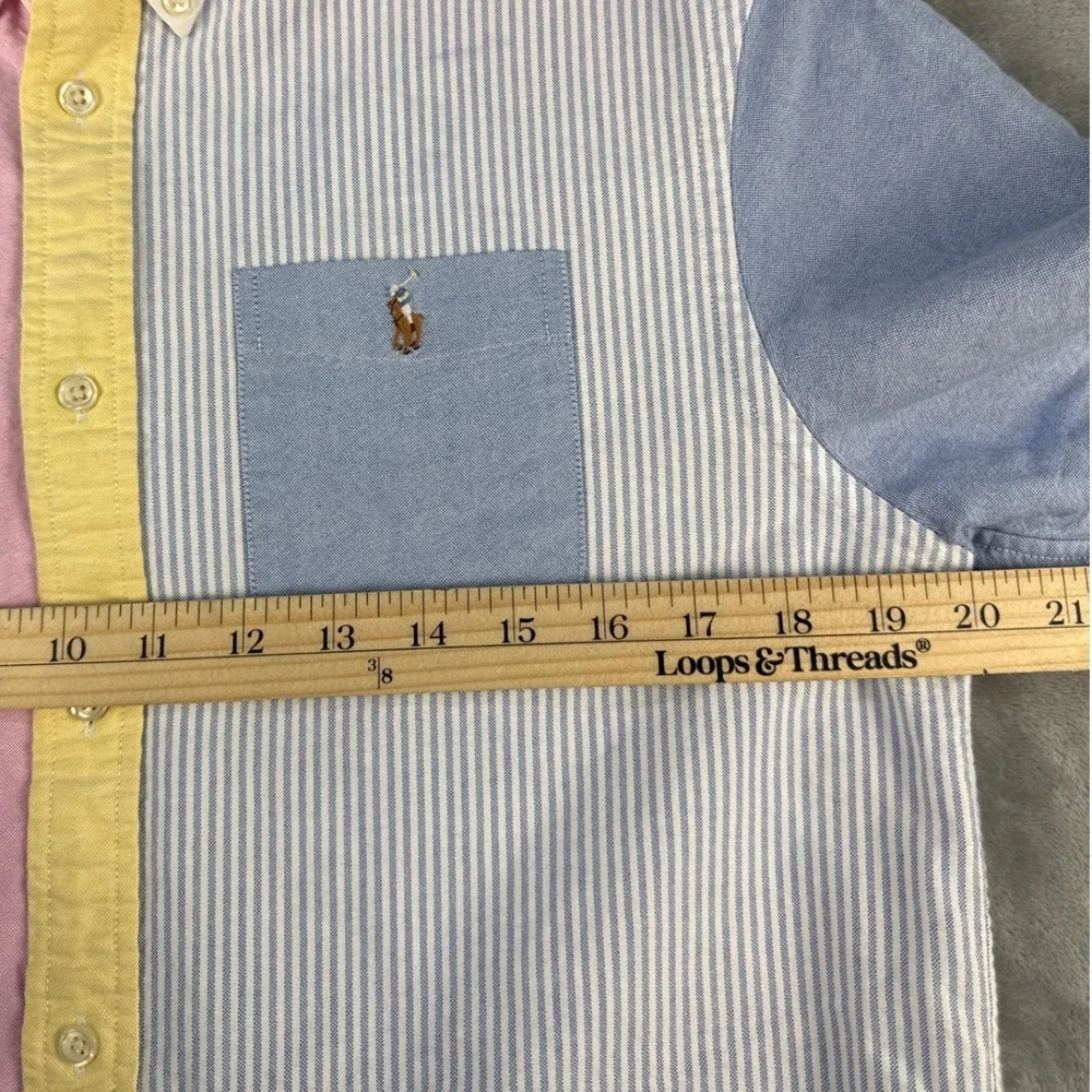Ralph Lauren Button-Down Boys XL 18-20 Colorblock Multi-Color EUC